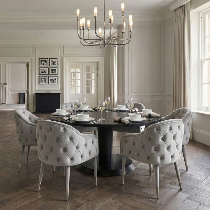 Sophia Esszimmerstuhl - Grau - Silberkappen-view3