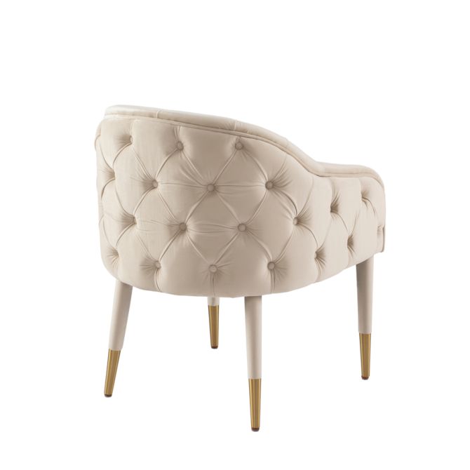 Sophia Eetkamerstoel Krijtwit - Messing Poothulzen-view2