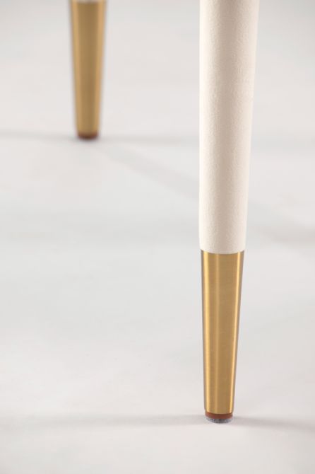 Sophia Eetkamerstoel Krijtwit - Messing Poothulzen-view5