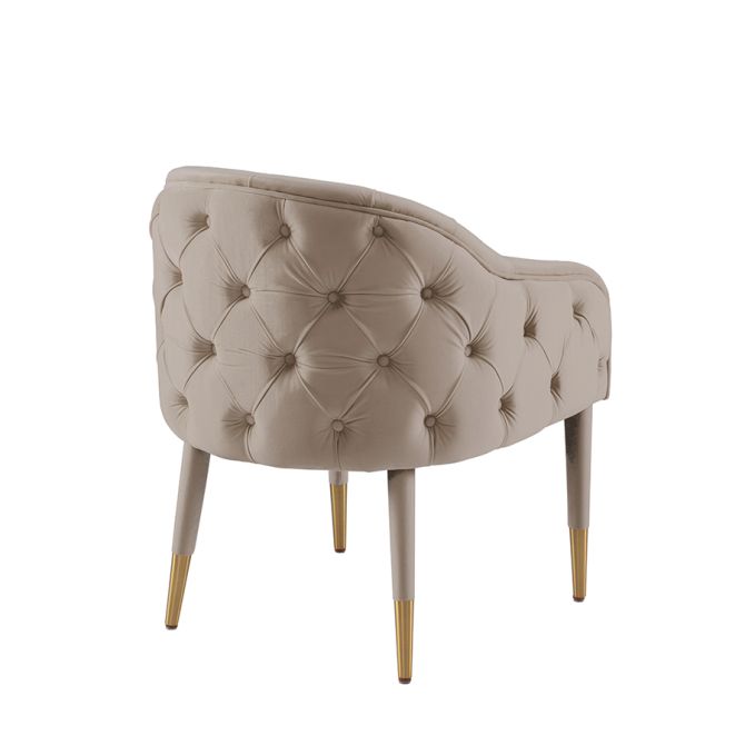 Sophia Chaise de salle à manger, extrémités laiton - Taupe-view3