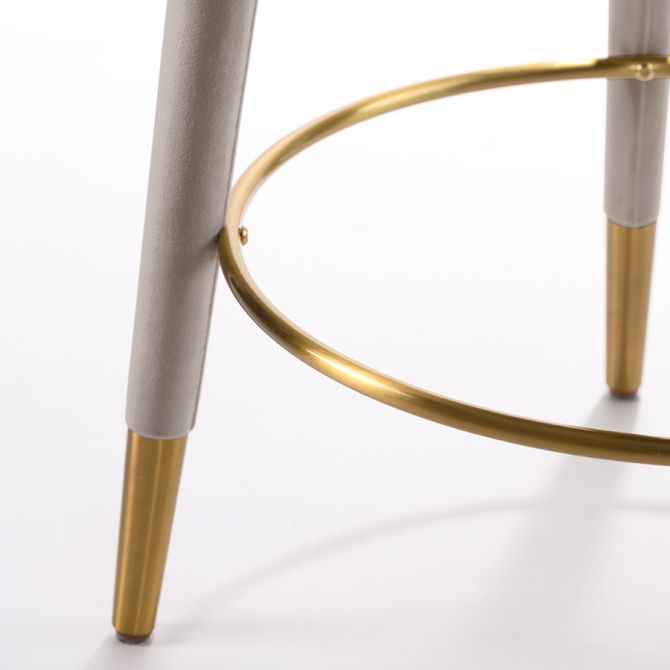 Sophia Counter stool - Taupe - Brass caps-view4