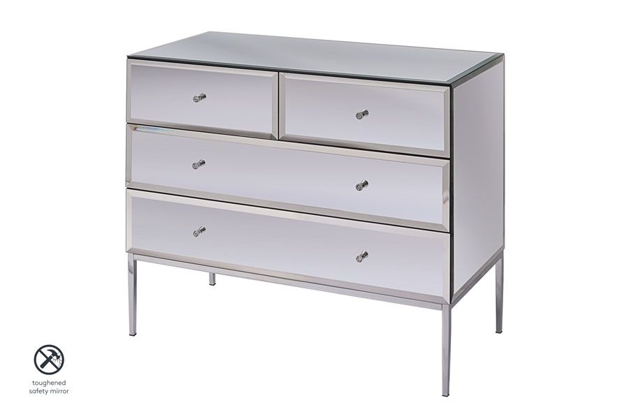 Stiletto Toughened Mirror Chest of Drawers - Image #0