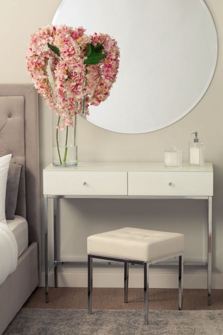 Stiletto Toughened White Glass and chrome Console Table - Image #0