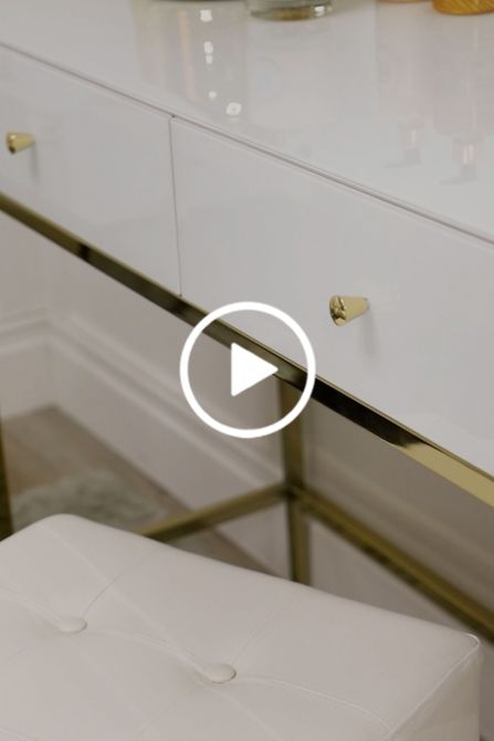 Stiletto Konsole - Weißglas – Messing-view1