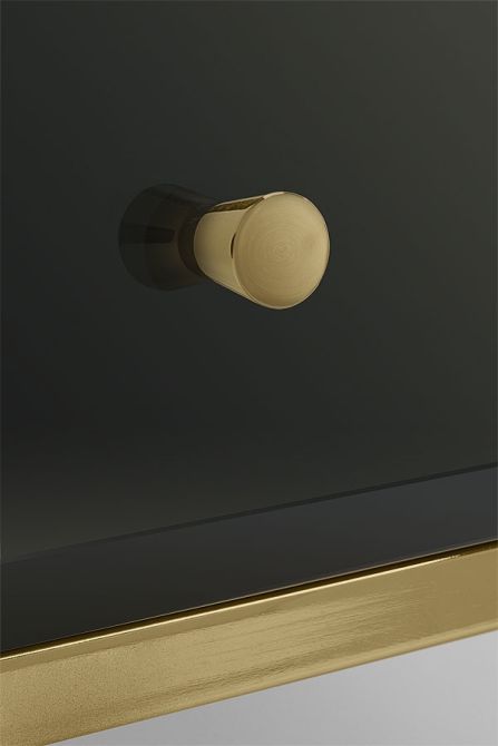 Stiletto Console van Zwart Glas en Messing-view3