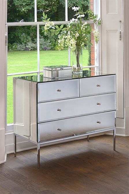 Stiletto Toughened Mirror Chest of Drawers - Image #0