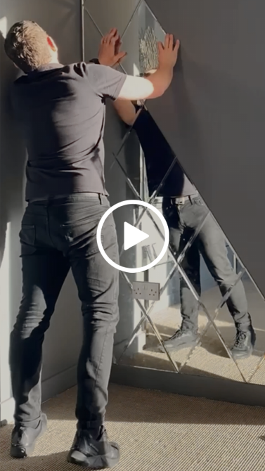 Jeu de tuiles miroir murale en losange-view2