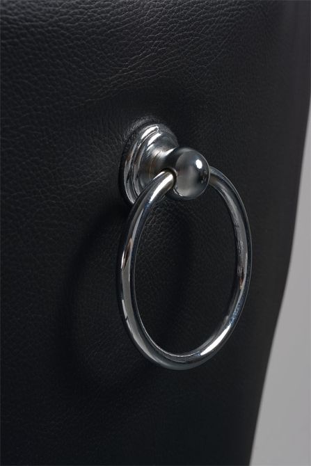 Silla de comedor Torino con anillo trasero - Cuero PU negro - Imagen #0