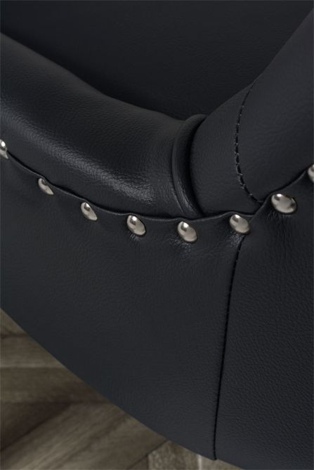 Torino Esszimmerstuhl mit Scoop-Rückenlehne und Rückenring - Schwarz Kunstleder - Bild #0