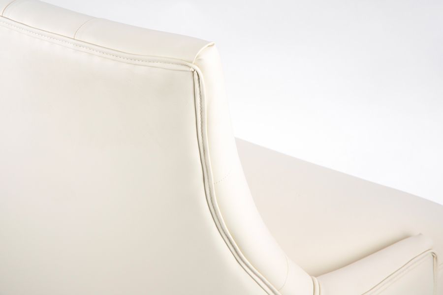 Torino Bankje Crème Kunst Leer - Zwarte Poten-view7