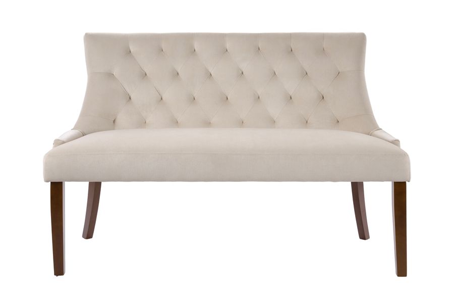 Torino Sitzbank - Taupe – Beine Walnuss-view3