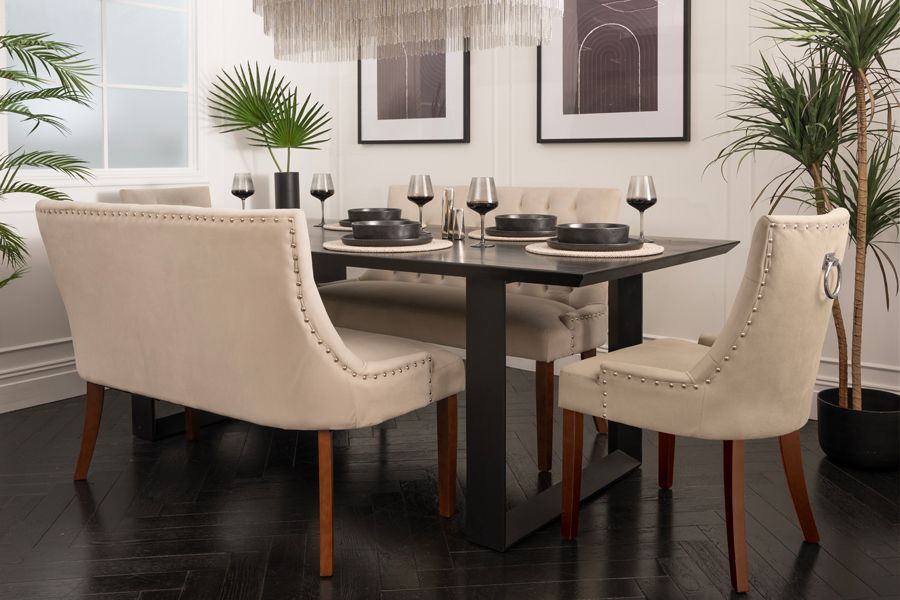 Torino Sitzbank - Taupe – Beine Walnuss-view2