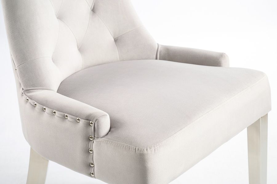 Torino Chaise de Salle à Manger, piétement inox - Gris Pigeon-view5