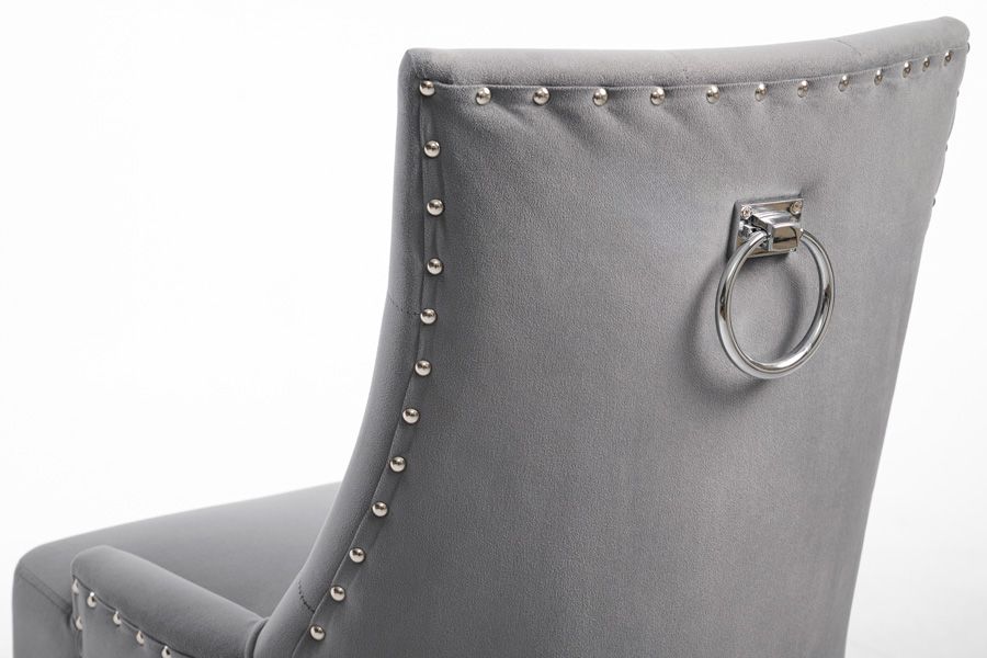 Torino - Silla de comedor con argolla en la parte posterior del respaldo, color humo-view4