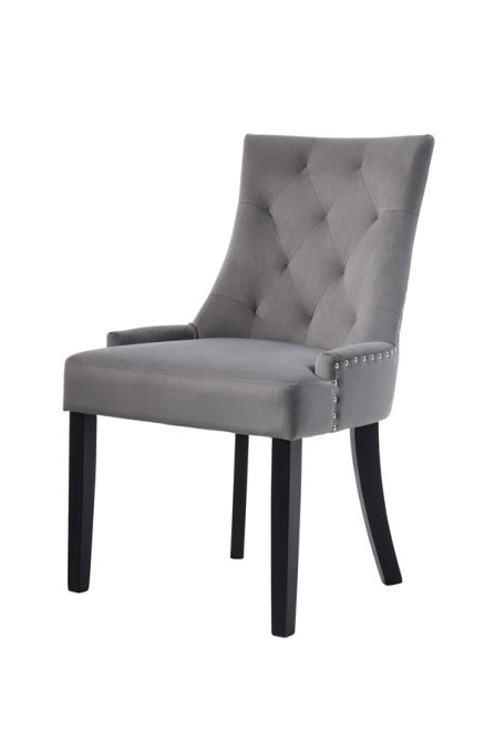 Torino - Silla de comedor con argolla en la parte posterior del respaldo, color humo-view3