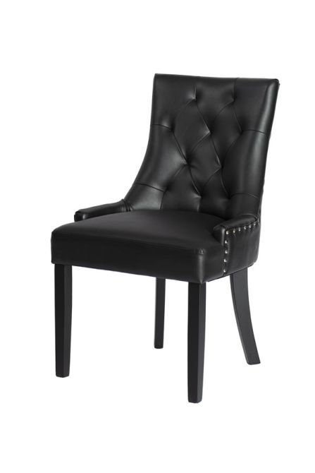 (ID:36666-36721) 2 x TORINO CHAIR (77) -BLACK PU - RING-view2
