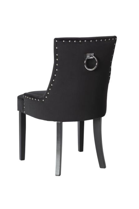 FRAY Sillas de comedor negro Silla de concha negra con patas negras