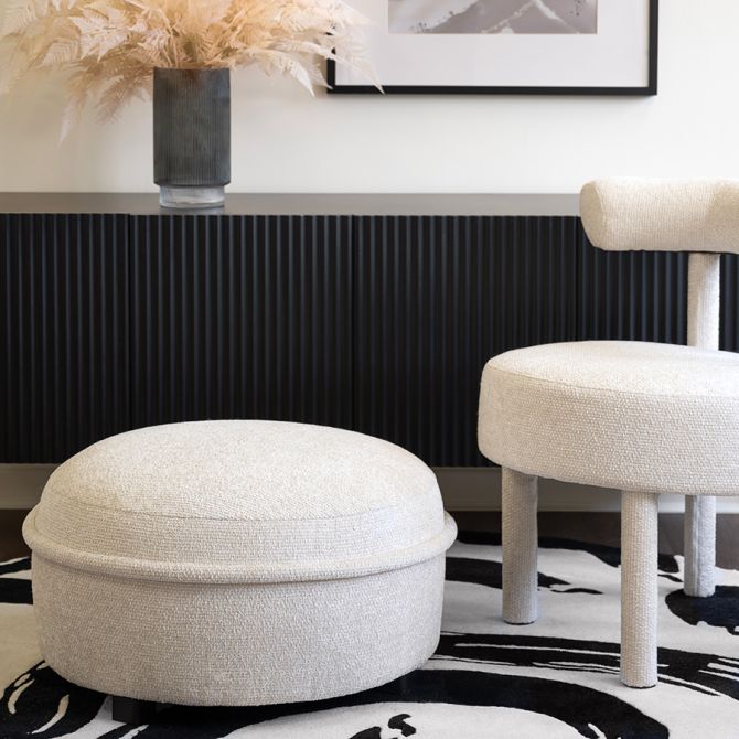 Tubio Large Repose-pieds - Ivoire Chenille-view2