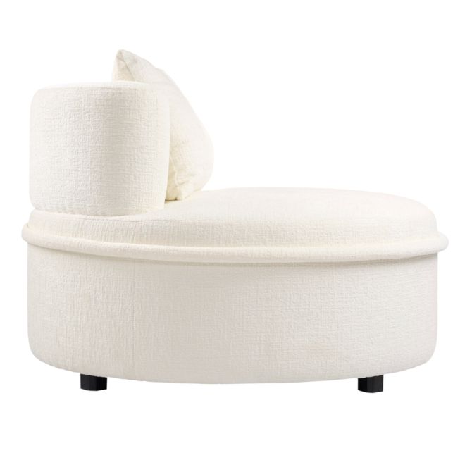 Tubio Lounge Sessel Elfenbein Chenille-view2
