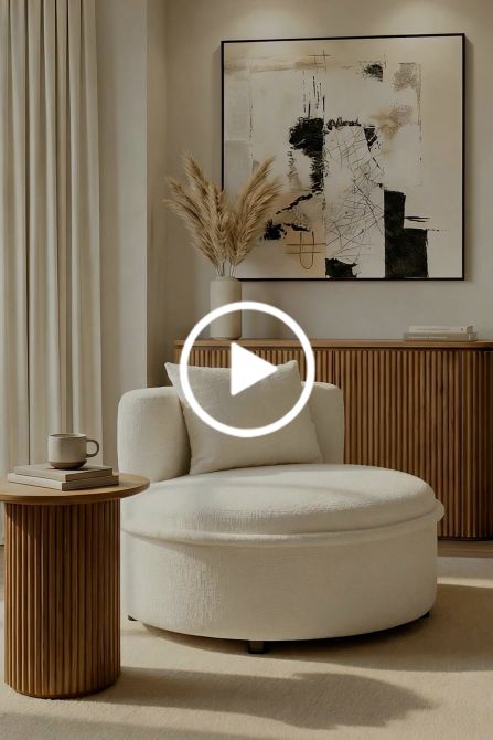 Tubio Silla Lounge - Chenilla Marfil-view4