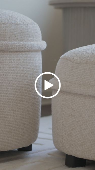 Tubio Fotpall - Ivory Chenille-view4