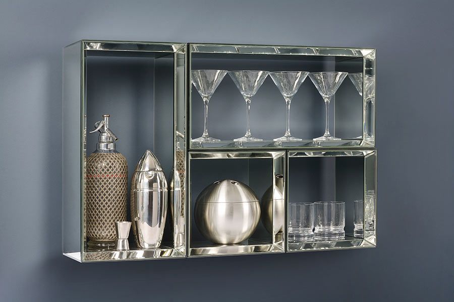 Uno Square Shelf Mirrored Wall Unit My Furniture Uno Square Shelf Mirrored Wall, Mirror Wall Shelf Unit