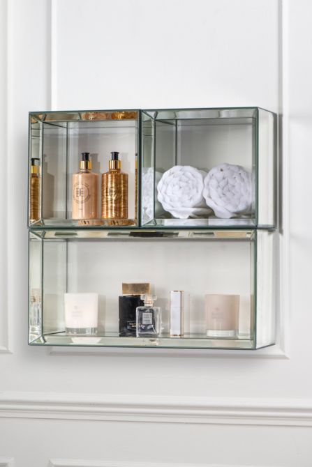 Uno Square Shelf Mirrored Wall Unit My Furniture Uno Square Shelf Mirrored Wall, Mirror Wall Shelf Unit