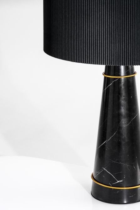 Valencia Lampe de Table en Laiton - Noir - Image #0