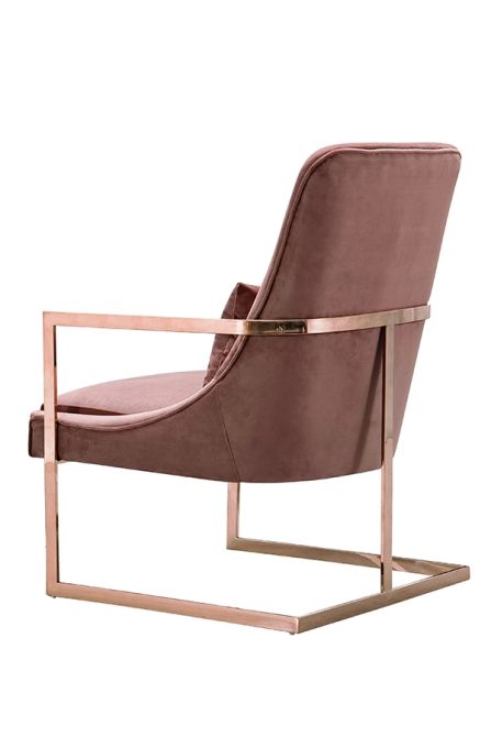 Vantagio Lounge Chair - Blush Pink - Rose Gold base - Image #0