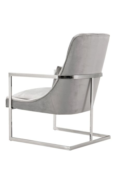 Vantagio Lounge Chair - Dove Grey - Silver base - Image #0