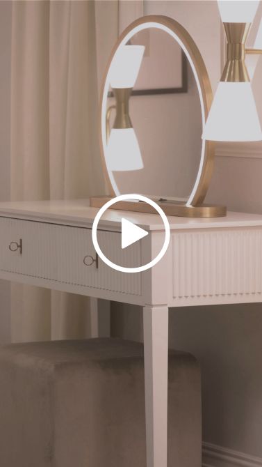 Heidi Kleiderschrank Weiß - Messing/Silber-view3