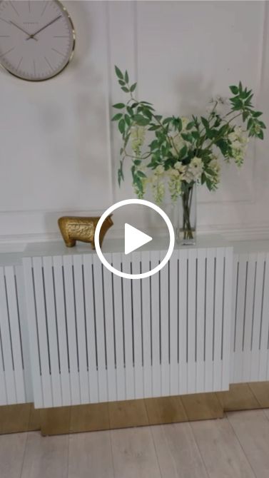 Anastasia Verstelbare Radiator Ombouw van Wit Glas - Messing-view5