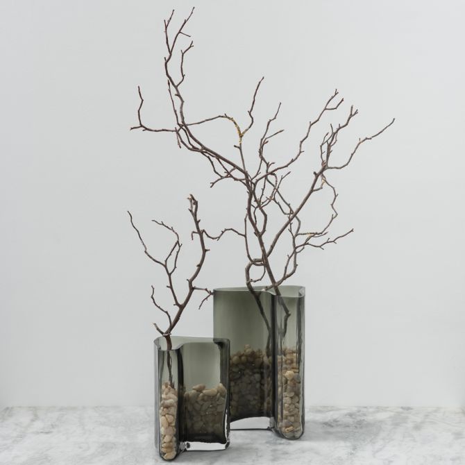 Kleine Vase - Rauchgraues Glas-view2