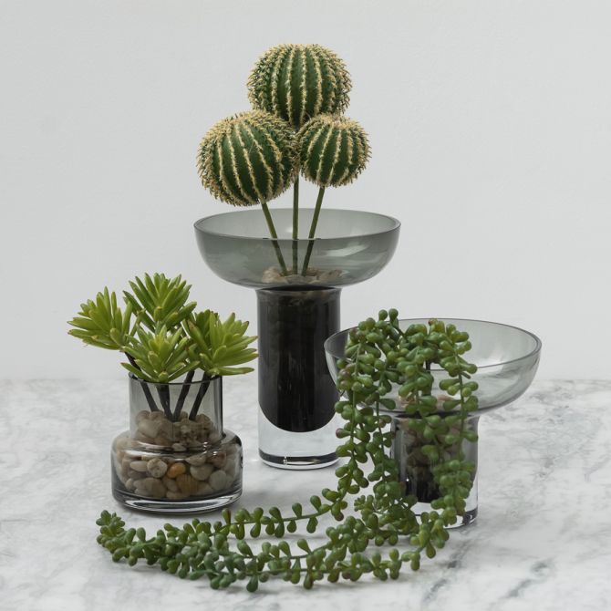 Moyen Vase en verre - Gris -view2