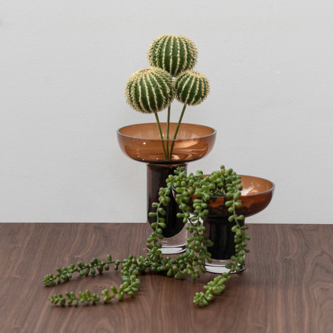 Jarrón de vidrio mediano - Coñac-view2