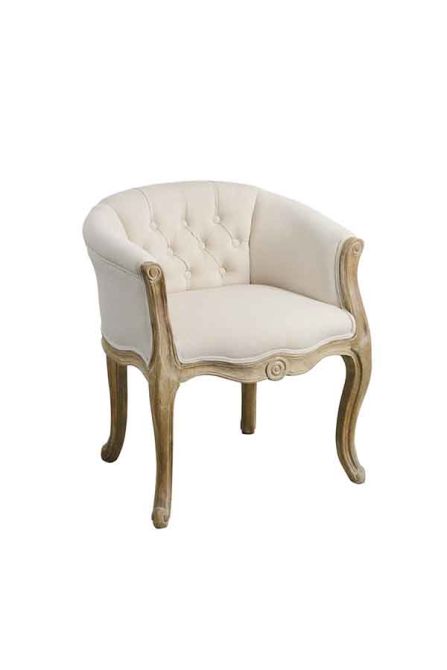 Tub Chairs Quentin french vintage style tub chair oatmeal - My Furniture