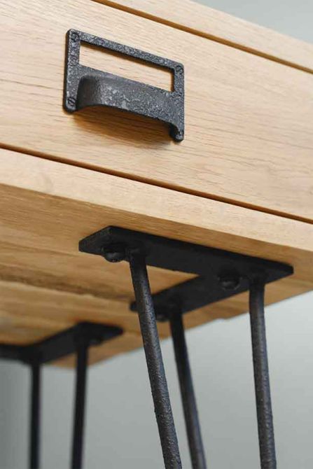 Felix Industrial Side Table - Solid oak and steel - Image #0