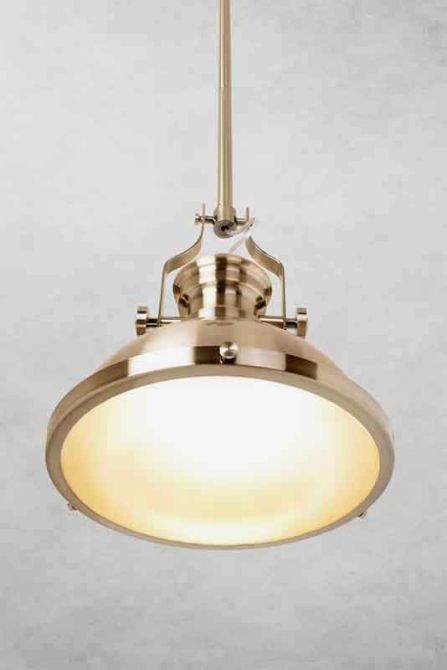 Rene Bronzen Hanglamp in Franse Fabrieks/Magazijn Stijl - Beeld #0
