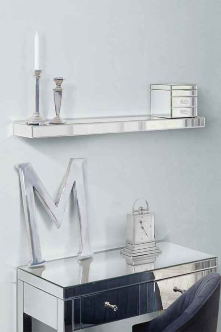Estante de espejo flotante-estante de pared de almacenamiento a la vista (90 cm x 15 cm x 6 cm) - Imagen #0