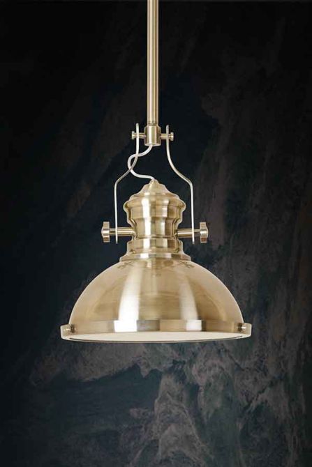 Rene Bronzen Hanglamp in Franse Fabrieks/Magazijn Stijl - Beeld #0