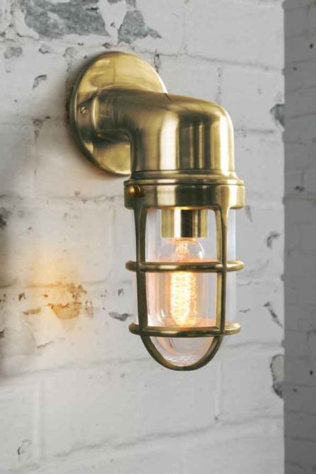 Tristan Industrial Brass Wall Light - Image #0