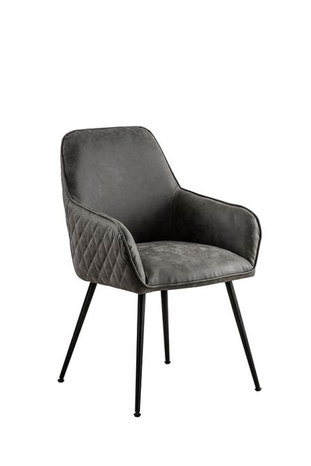 Watson Carver Chair - Grey - Faux Leather - Image #0