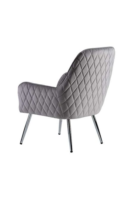 Watson Fauteuil, piétement argent - Gris colombe-view3