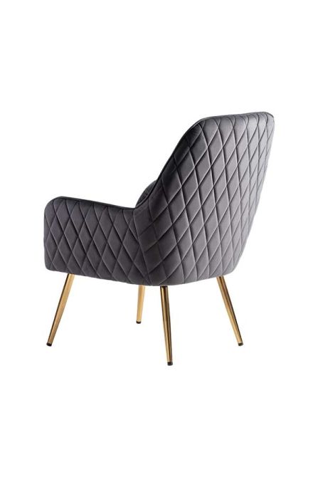 Watson Fauteuil, piétement laiton - Gris fumé-view3
