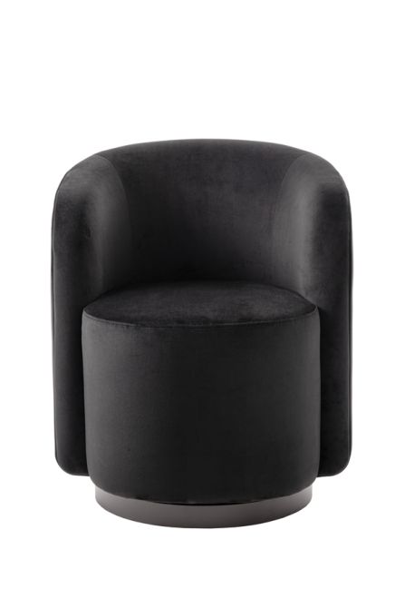 West End Chaise de salle à manger pivotante, base noire  - Noir-view3