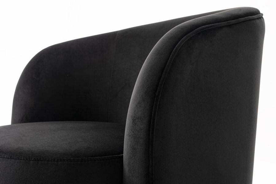 West End Chaise de salle à manger pivotante, base noire  - Noir-view4