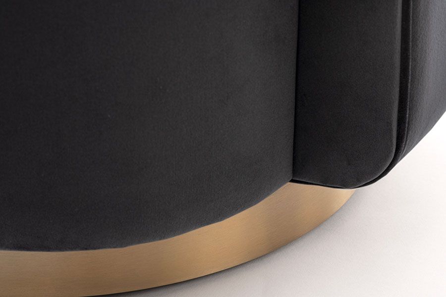 West End Sedia da pranzo girevole - Nera - Ottone-view5