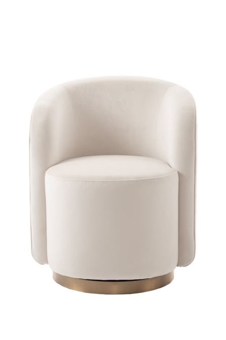 West End Esszimmerstuhl – Drehbar – Kreideweiß – Basis Messing-view4