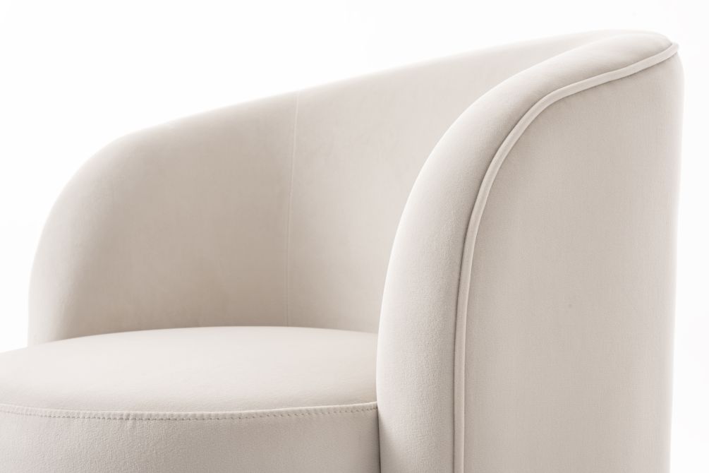 West End Esszimmerstuhl – Drehbar – Kreideweiß – Basis Messing-view5