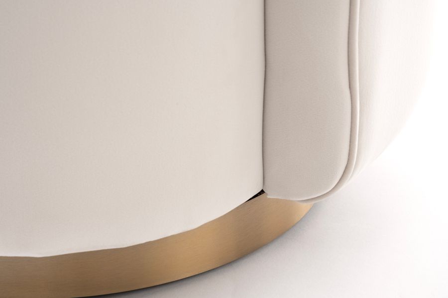 West End Esszimmerstuhl – Drehbar – Kreideweiß – Basis Messing-view6